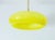 LIMONCELLO! Fabulous and large 1960s/70s Italian modern pendant chandelier featuring a curvy tiered plastic shade in a...