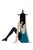 A whimsical painted metal sculpture by James W. Eaton depicting a seated female figure accompanied by a brightly colored...