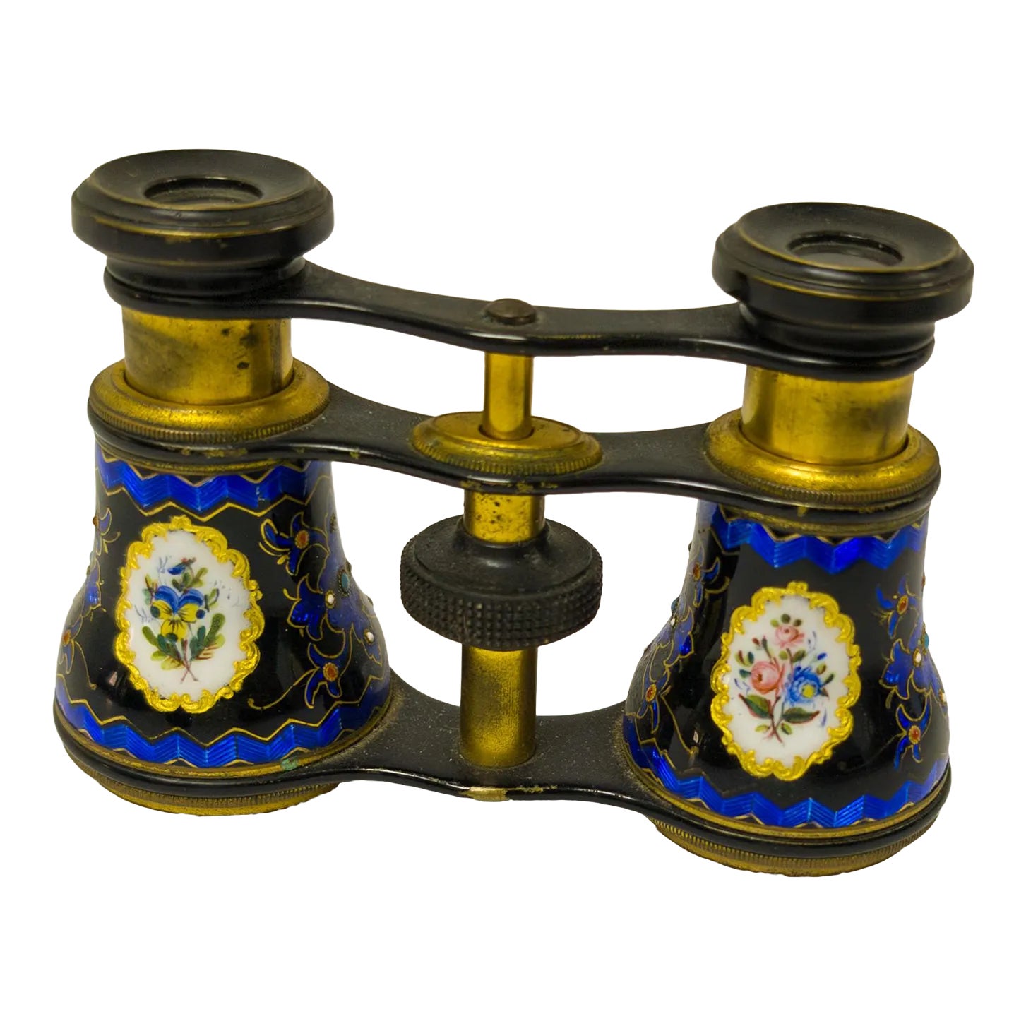 19th Century French Parcel Gilt Bronze and Enamel Opera Glasses | Chairish