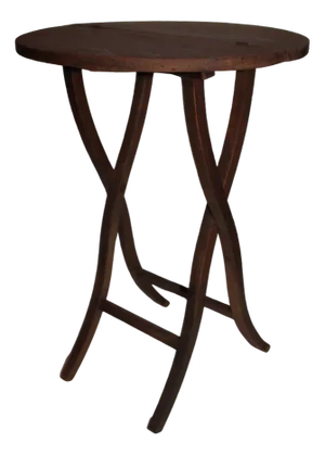 Small Round Folding Wooden Side Table