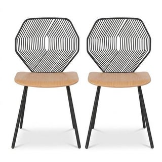 Wood & Wire Chairs by Bend Goods, Pair For Sale