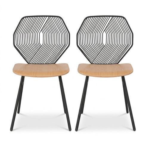 Wood & Wire Chairs by Bend Goods, Pair For Sale