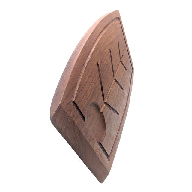 Chestnut Mid 20th Century Teak Wood Double Sided Carving Board For Sale - Image 8 of 12