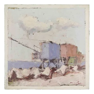 Franco Marzilli, Seaside, Oil Painting, 1970s