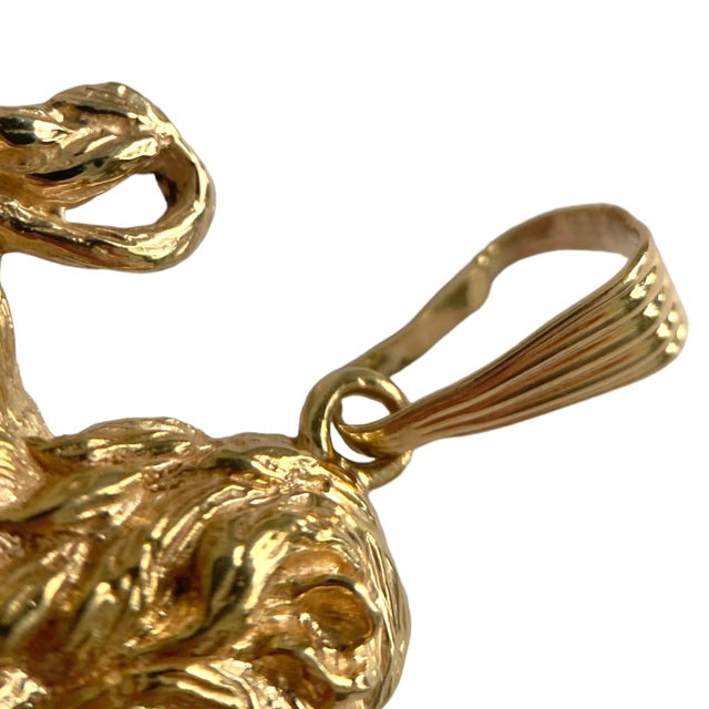 Metal Vintage 14k Gold Leo Pendant For Sale - Image 7 of 9