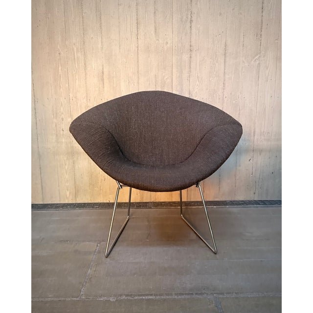 Brown Diamond Chair in Chrome and Brown Upholstery for Knoll International, 1980s For Sale - Image 8 of 16