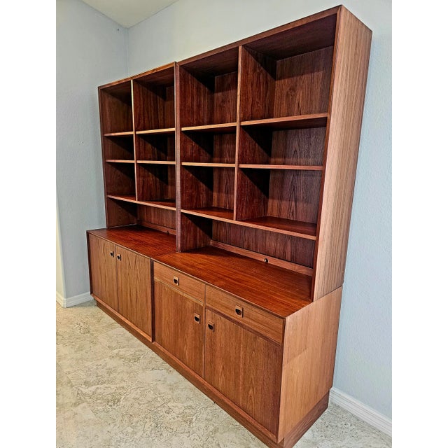 1960s Danish Teak Double Wall Unit by Erik Brouer for Brouer Mobelfabrik - Set of 2 For Sale In Naples, FL - Image 6 of 12