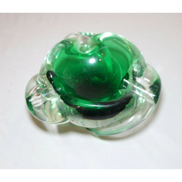 Share Vintage Hand Blown Murano Control Bubble Art Glass Cigarette Cigar Ashtray Italy For Sale - Image 9 of 12