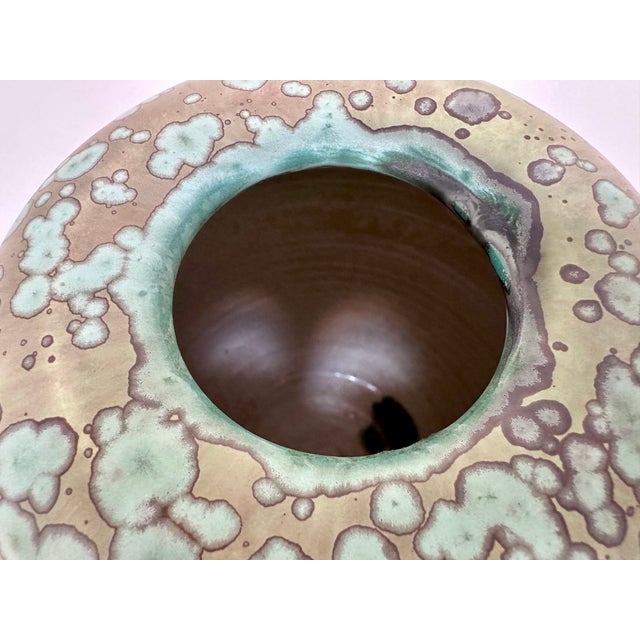 Glazed Studio Ceramic Art Vase with Standing Ring by Hanne Wydra-Jantz, Germany, 1980s For Sale - Image 13 of 18