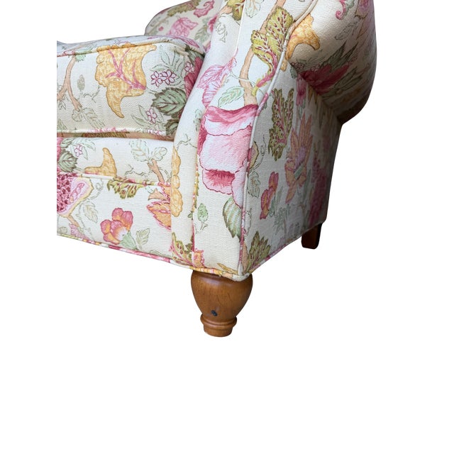 Clayton Marcus English Roll-Arm Club Chairs, Pair – Floral Botanical Chintz Upholstered Lounge Chairs For Sale - Image 12 of 16