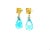 26.73 Carat Blue Topaz Yellow Sapphire Yellow Gold Drop Earrings - 2 Pieces For Sale - Image 4 of 7