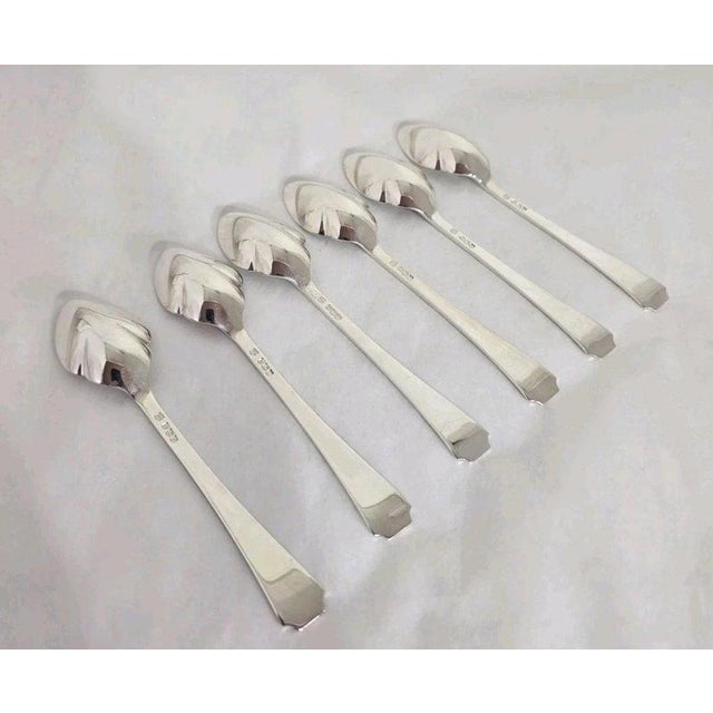 Art Deco Sterling Silver Dessert Fruit Spoons, Sheffield, 1938 For Sale - Image 6 of 18