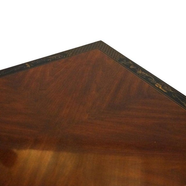 Drexel Heritage Mahogany and Ebonized Chinoiserie Decorated Low Table C1950 For Sale - Image 9 of 9