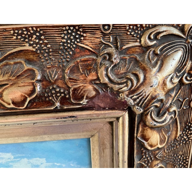 1960s Large Framed Venice Gondola Original Oil Painting on Canvas For Sale - Image 13 of 13