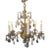 Antique French Brass & Crystal Chandelier For Sale