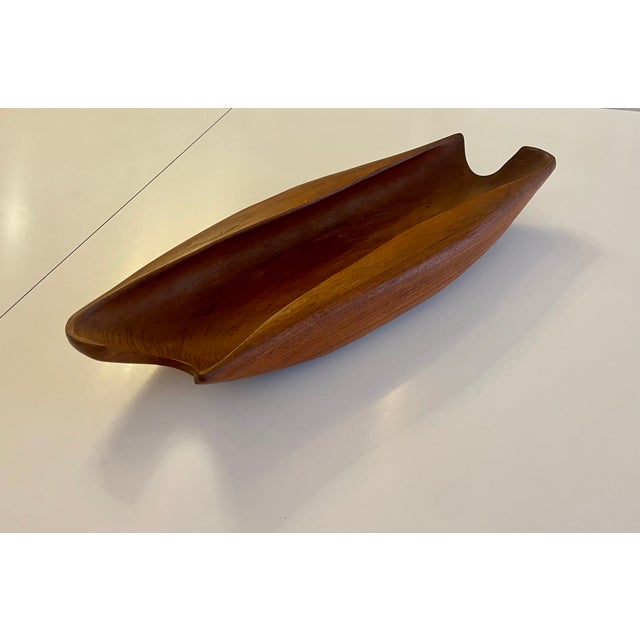Sculptural Wooden Bowl in Teak, 1950 For Sale - Image 10 of 10
