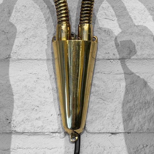 Scandinavian Modernist Model 6744 Wall Lamp in Brass from Pagos, Sweden, 1940s For Sale - Image 9 of 12