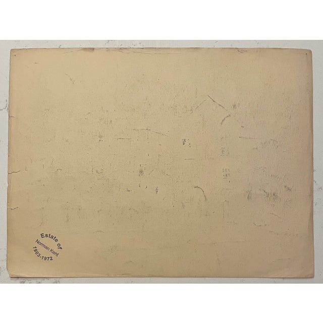 Traditional 1940s Norman Kent Landscape With Buildings For Sale - Image 3 of 3