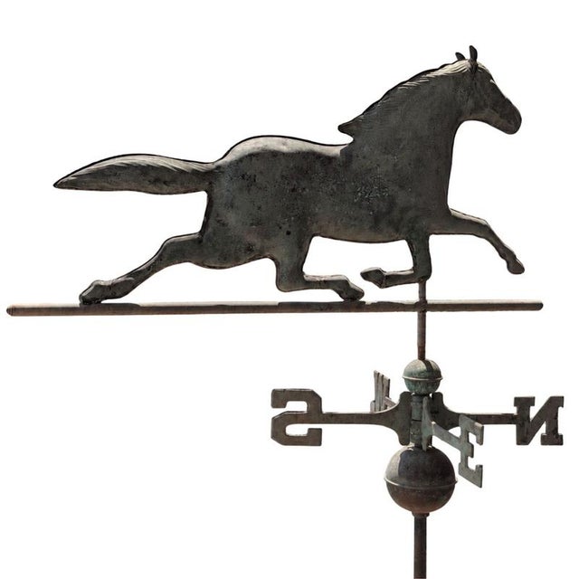 Copper Three-Dimensional Copper Weathervane with Running Horse, 1900s For Sale - Image 8 of 8