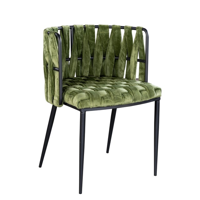 Contemporary Marble Top Dining Table and Chairs in Black, Green and Gold - Set of 7 For Sale - Image 3 of 10