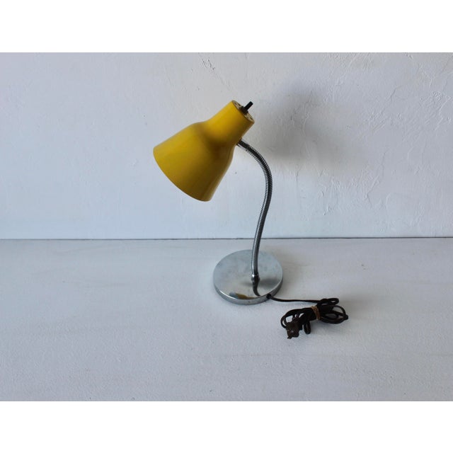 1970s Josef Hurka for Napako Style Modern Gooseneck Yellow Desk Lamp For Sale - Image 12 of 15
