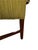 English 1970s Vintage Green Upholstered Window Bench With Rolled Arms & Wood Legs For Sale - Image 3 of 4