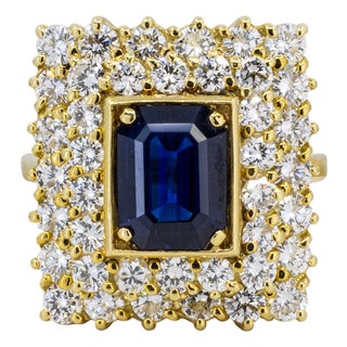 Late 20th Century Keith Davis Sapphire Ring, Size 5.75 For Sale