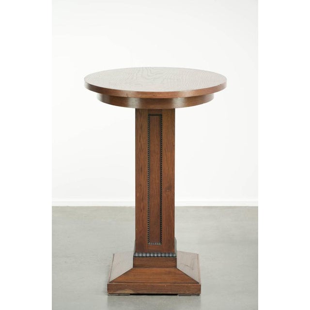 Dutch Oak Side Table/Center Table in Luxurious Amsterdam School Design with Exquisite Details For Sale - Image 3 of 13