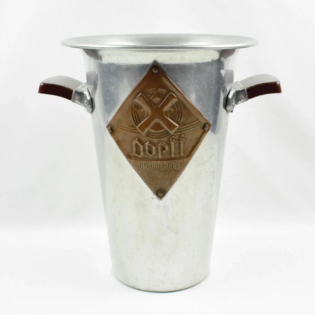 1950s Tall Aluminum Advertising Ice Bucket Wine Cooler, France 1950s For Sale - Image 5 of 11
