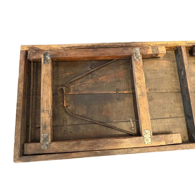 Vintage Rustic Reclaimed Wood Indian Wedding Banquet Table For Sale - Image 9 of 9