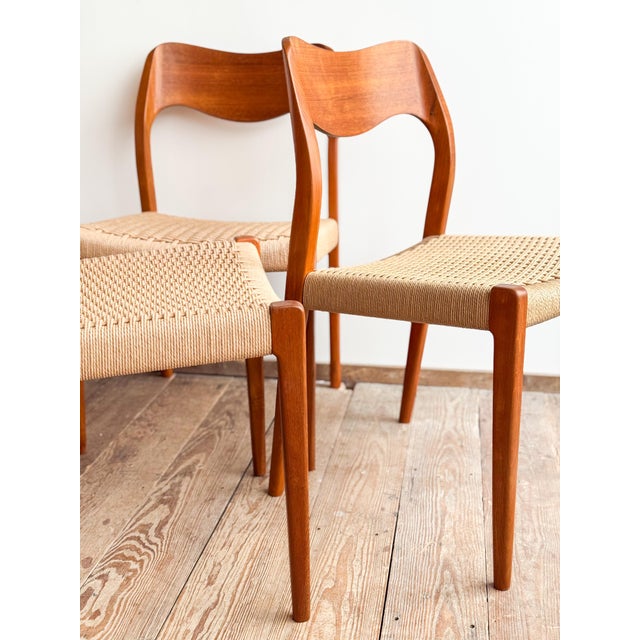 Wood Mid-Century Model 71 Dining Chairs by Niels O. Møller for J.L. Mollers, 1951, Set of 8 For Sale - Image 7 of 16