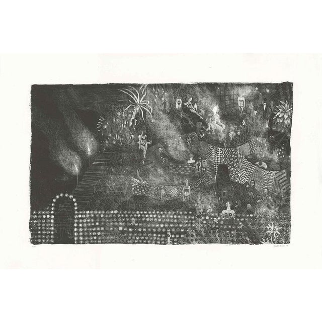 Brecht Evens Rigoles Swimming Pool, 2018 Lithographic mezzotint on paper Edition of 35 copies, signed and numbered by the...