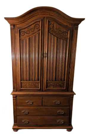 1980s Ethan Allen Charter Oak Armoire Wood Armoire