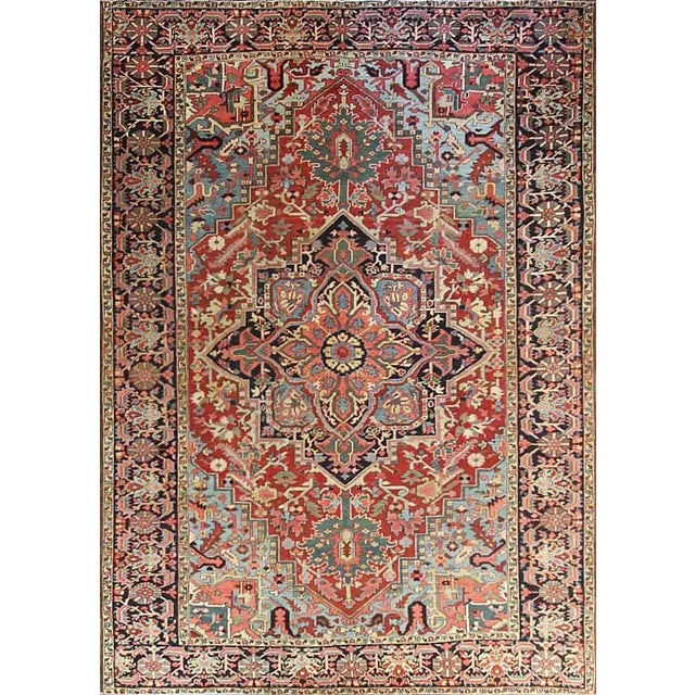 Antique Persian Heriz/Serapi Carpet, 8.3x11.7 For Sale - Image 11 of 11