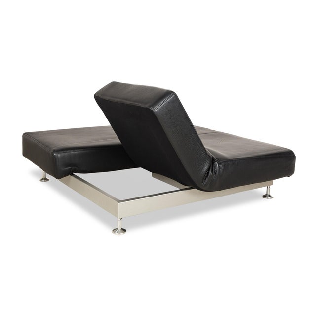 Damier Leather Two Seater Black Manual Relaxation Sofa from Edra For Sale - Image 9 of 16