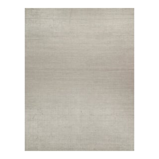 2010s Rug & Kilim’s Plain Modern Rug in Solid Silver-Gray Tone-on-Tone - 13x17 For Sale