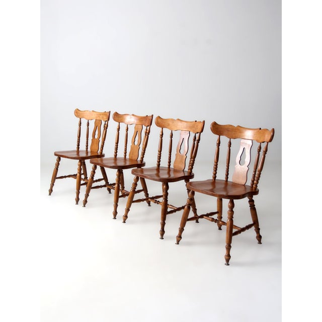Mid 20th Century Vintage Dearborn Co Farmhouse Dining Chairs Set of 4 For Sale - Image 5 of 18
