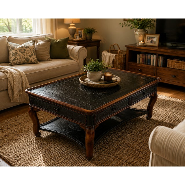 This remarkable coffee table by Theodore Alexander captures the grandeur of Louis XIII design with masterful craftsmanship...