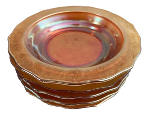 1940s Carnival Glass Marigold Bowls - Set of 5