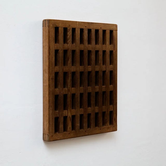 Wall Rationalist Wooden Decoration. Manufactured in France, circa 1960. In original condition with minor wear consistent...