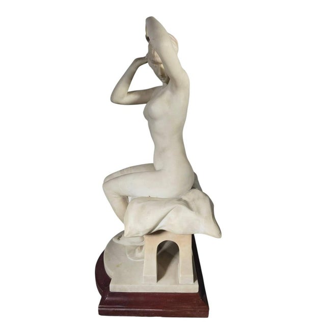 Italian School Artist, Nude Sculpture, Carved White Marble, 20th Century For Sale - Image 11 of 17