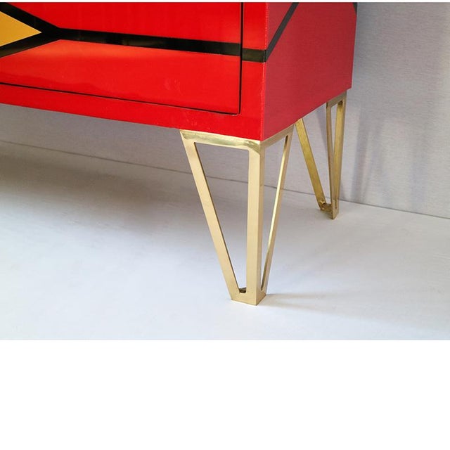 Chest of Drawers with Geometric Pattern, 1980s For Sale - Image 6 of 10