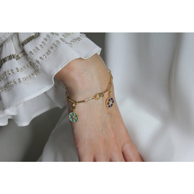 Diamond Moon Star Celestial Heaven Zodiac Crescent Sky 18 Karat Yellow Gold Green For Sale - Image 10 of 10