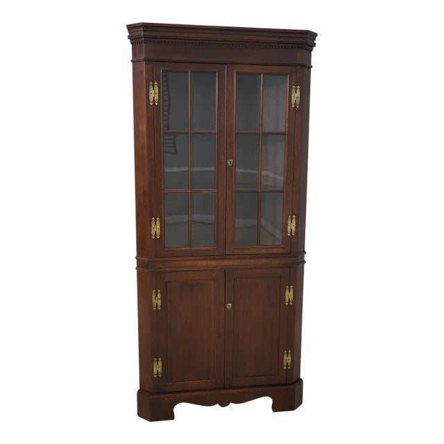 Craftique Solid Mahogany Corner Cabinet For Sale