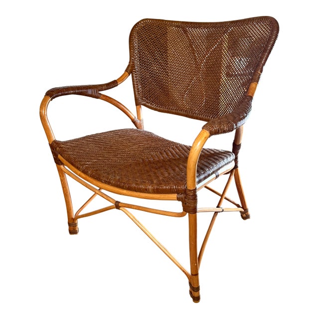 1950s Vintage Rattan Lounge Chair – Mid Century Modern For Sale