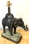 Late 20th Century Maitland-Smith Bronze Asian Elephant Table Lamp on Serpentine Marble Base For Sale - Image 14 of 14