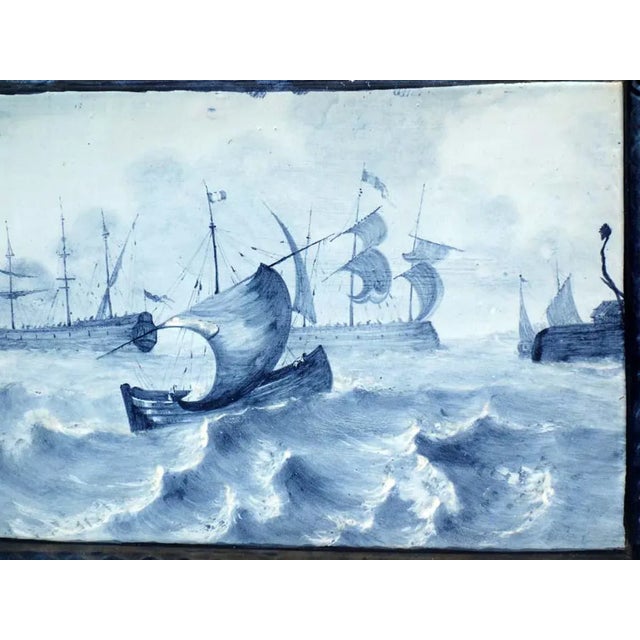 Boho Chic Marine Landscape Ceramic Tiles by Emile Gallé, Set of 2 For Sale - Image 3 of 11