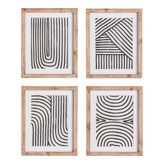 Achromatic Linear Petite Prints, Set of 4 For Sale