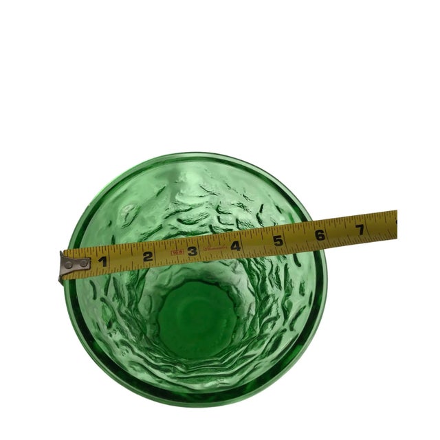 Mid-Century Modern Large Vintage Green Glass Bouquet Vase 1970’s For Sale - Image 3 of 12