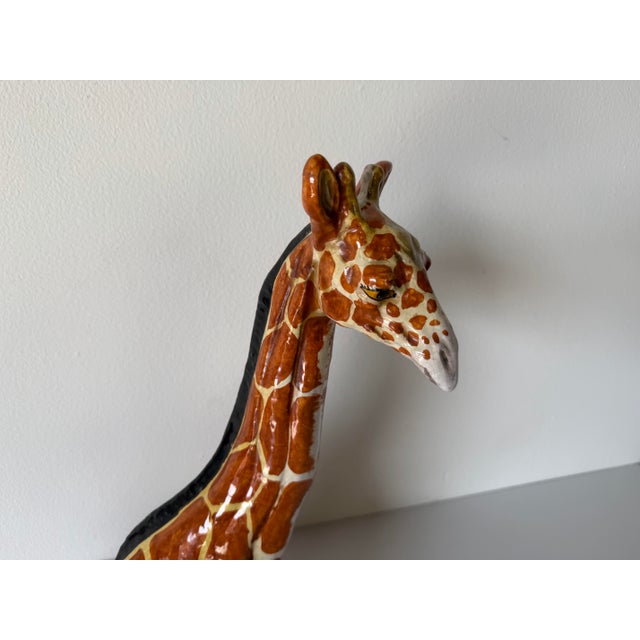 1970s Vintage Italian Handcrafted Terracotta Giraffe Sculpture For Sale - Image 5 of 12